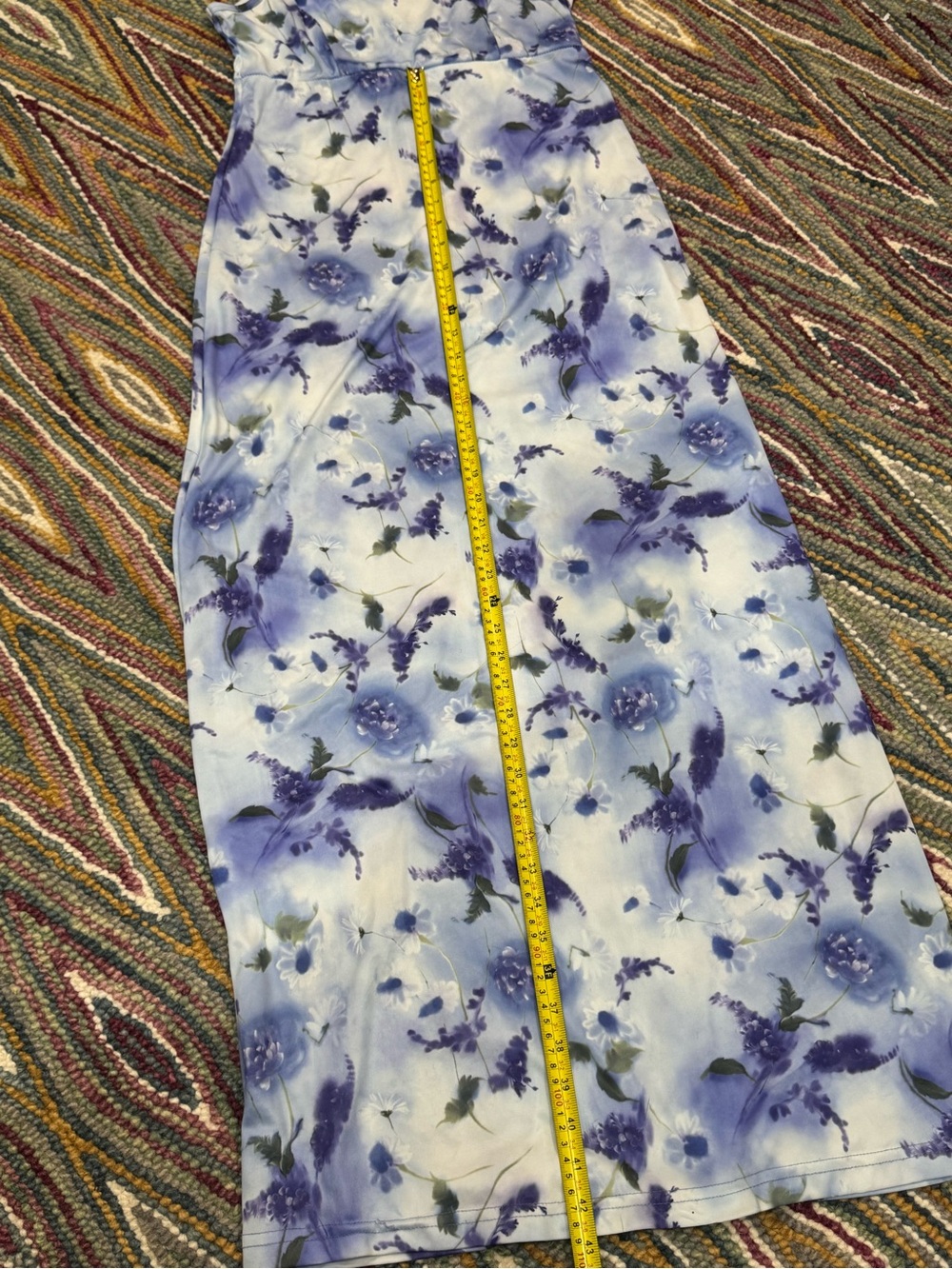 🪻🦋 VINTAGE Y2K Blue Floral Maxi Slip Dress with Spaghetti Straps‎ 🦋🪻 - Picture 13 of 13